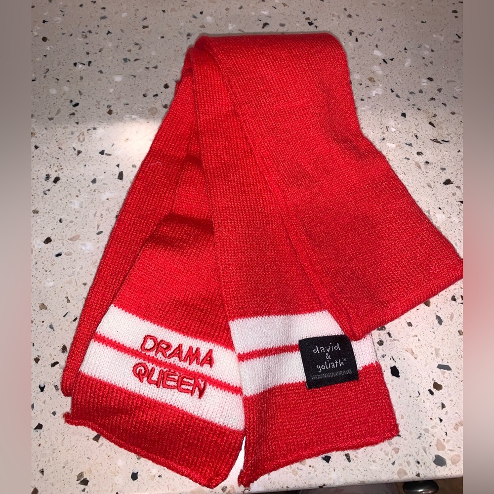 DAVID & GOLIATH Drama Queen Fire Red Scarf